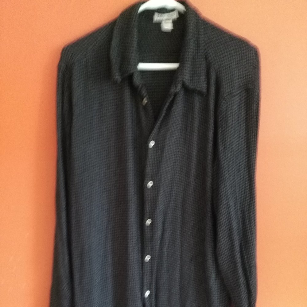 Giorgio Armani Le Collezioni long sleeve button down black shirt